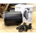 Wholesale Aluminum Drum Style Portable Bluetooth Speaker with Carry Strap S518 (Black)